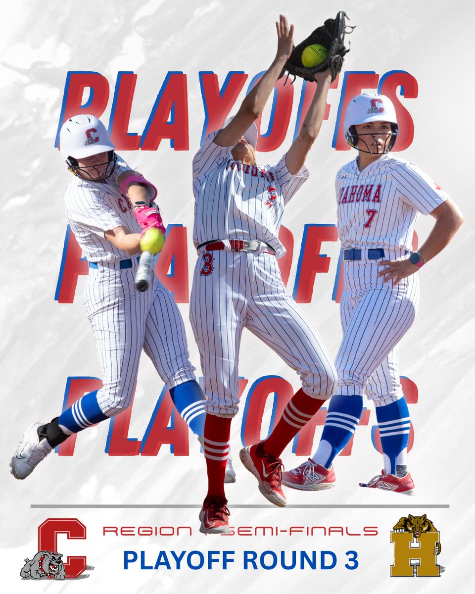ROUND 3 - REGIONAL SEMI-FINALS

COAHOMA 🆚️ HENRIETTA 
Best of 3 games series
👉Game 1 at Coahoma 
📅Thursday 
⏰️4:30 PM
👉Game 2 and 3 if necessary at Henrietta 
📅Friday
⏰️ 4 PM (third game to follow, if necessary)
