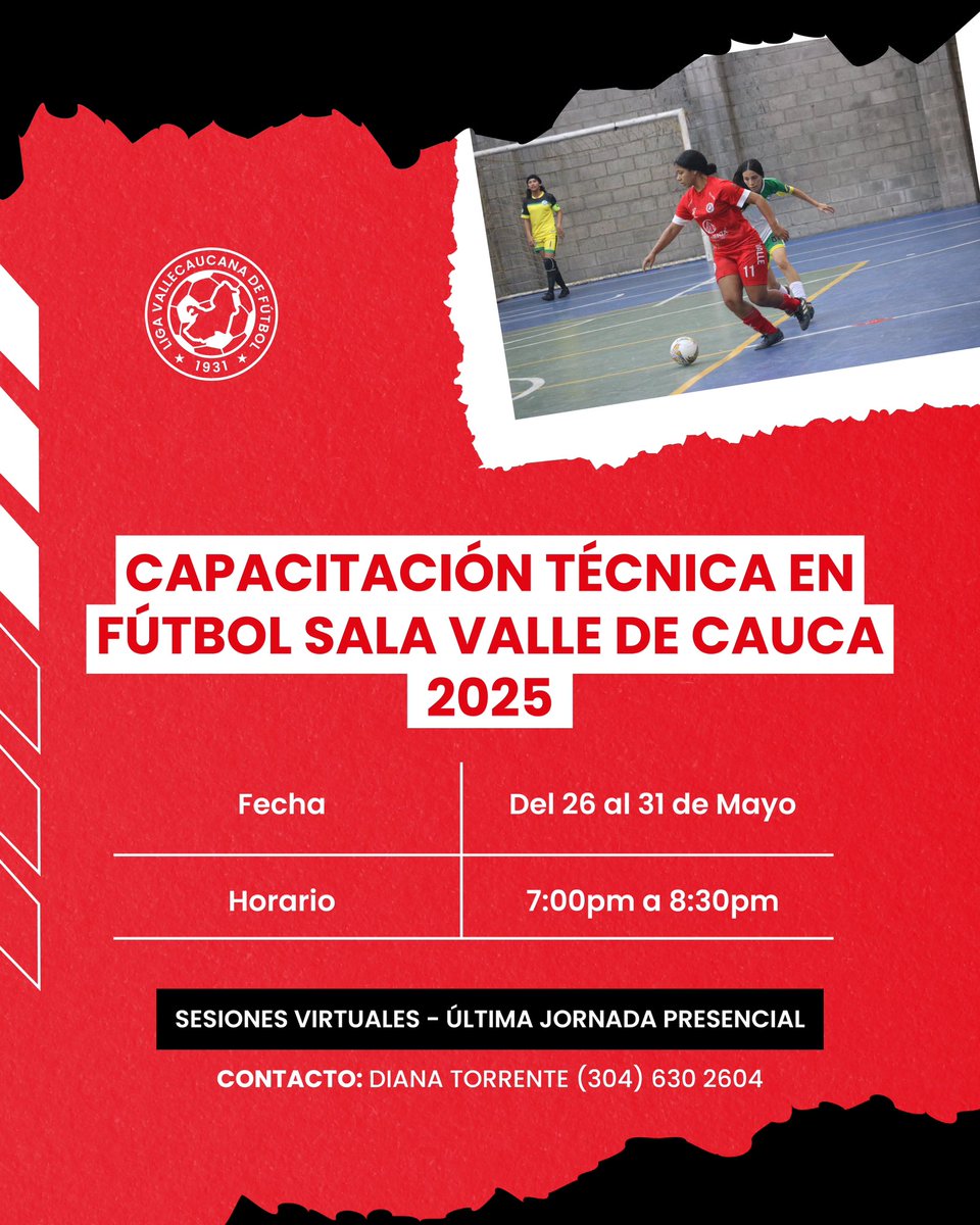 Ciclo de capacitaciones de fútbol sala, separa tu cupo.
Más información ⬇️⚽️