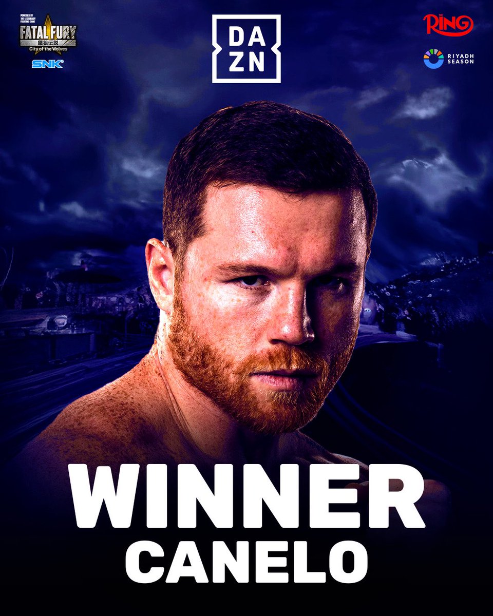 HE’S DONE IT!!! 🇲🇽😤

Canelo Alvarez defeats William Scull and is crowned the 𝐔𝐧𝐝𝐢𝐬𝐩𝐮𝐭𝐞𝐝 Super Middleweight Champion of the World! 👑

#CaneloScull | #RiyadhSeason | Powered by <a href="/FATALFURY_PR/">FATAL FURY: City of the Wolves</a> City of Wolves | <a href="/SNKPofficial/">SNK GLOBAL</a> | <a href="/ringmagazine/">Ring Magazine</a>