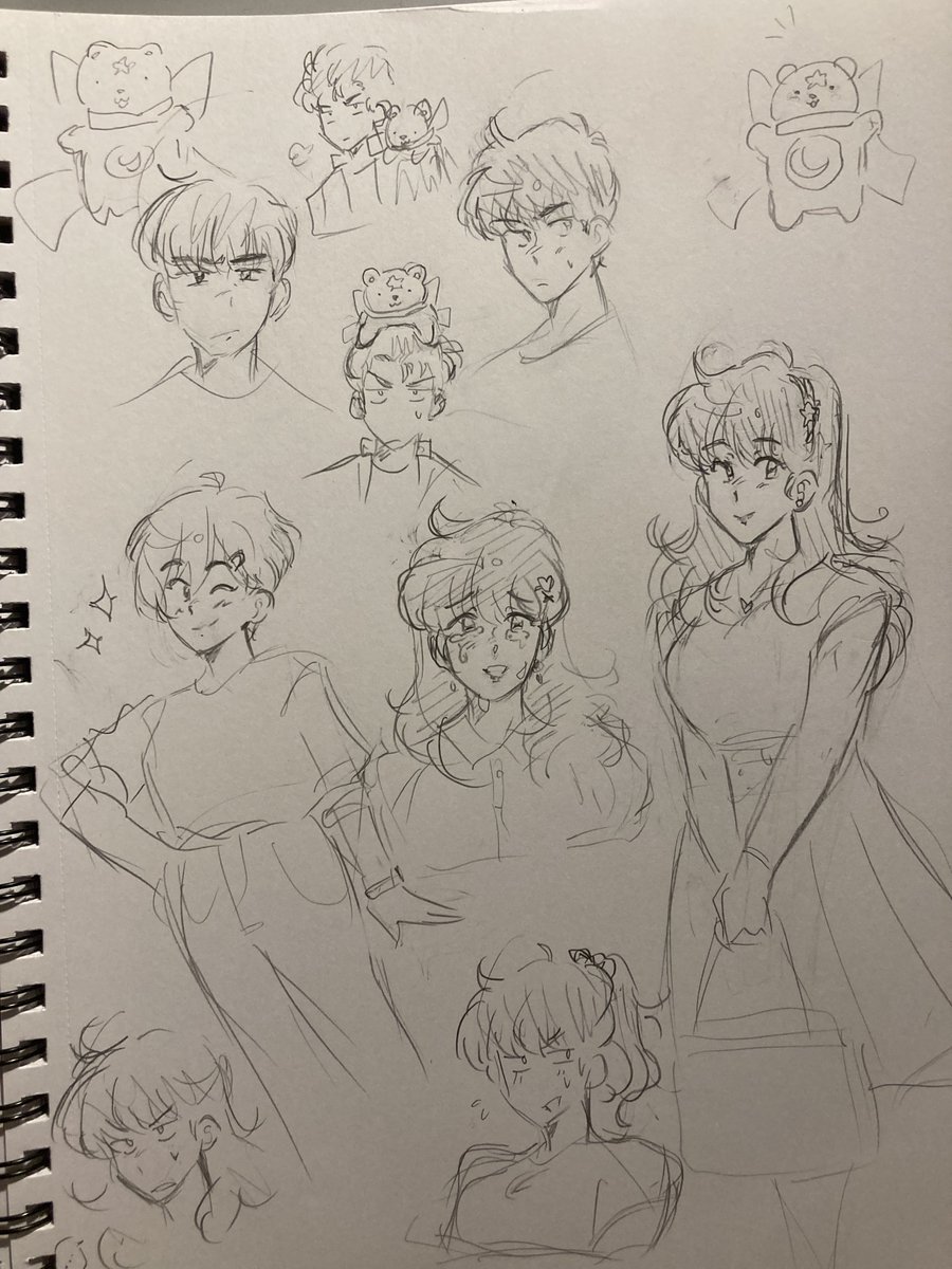 4/4
and lastly we have ai-chan and friends. last page is mostly kosuke and what seems to be haruna with shorter hair? and some mysterious pretty black haired girl.... i wonder what who she is