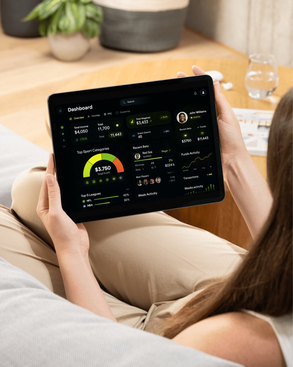 codeforkal's tweet image. Today is Sunday, and here is today's banger 🔥🙌
A futuristic and visually striking dashboard design concept for a sports betting platform. Featuring rich data visualizations, vibrant accents, and a dark theme that enhances usability and focus.