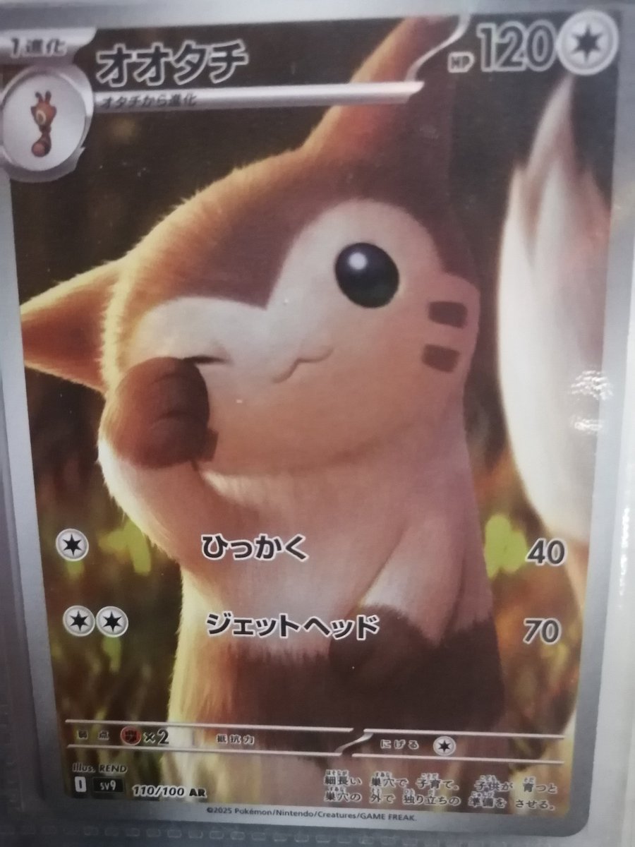 オオタチが可愛い
なにこの小動物は愛嬌えぐす 
#ポケカ
#オオタチ