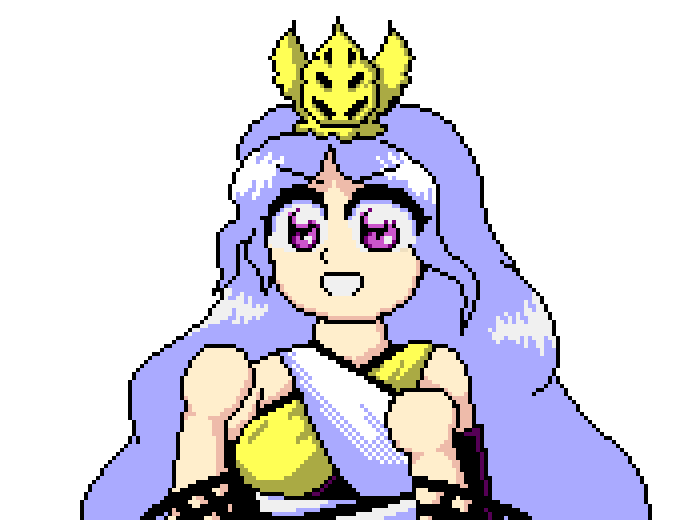 New girl from Touhou 20 - PC-98 Style
I'm pretty sure she is based on Toyotama-hime and has something to do with the ocean.
<- Original | Zoom x4 ->
#touhou #東方 #東方Project #pc98 #pixelart #OC #東方錦上京