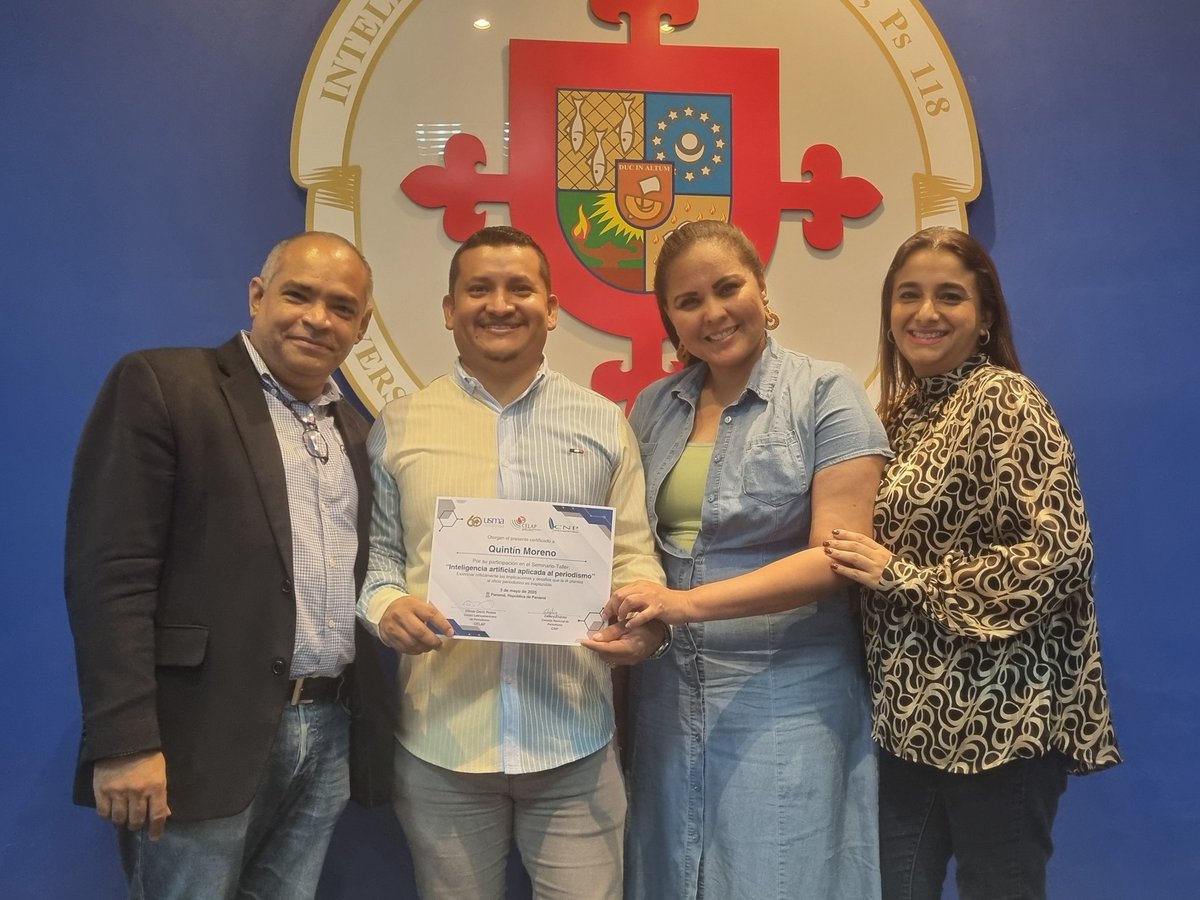 quintinmoreno's tweet image. Excelente seminario-taller organizado por el @CNP_Panama y @celap1 con el apoyo de la @USMApanama , el cual reunió a profesionales de la comunicación y periodistas para ampliar conocimientos sobre: "La inteligencia artificial aplicada al periodismo".