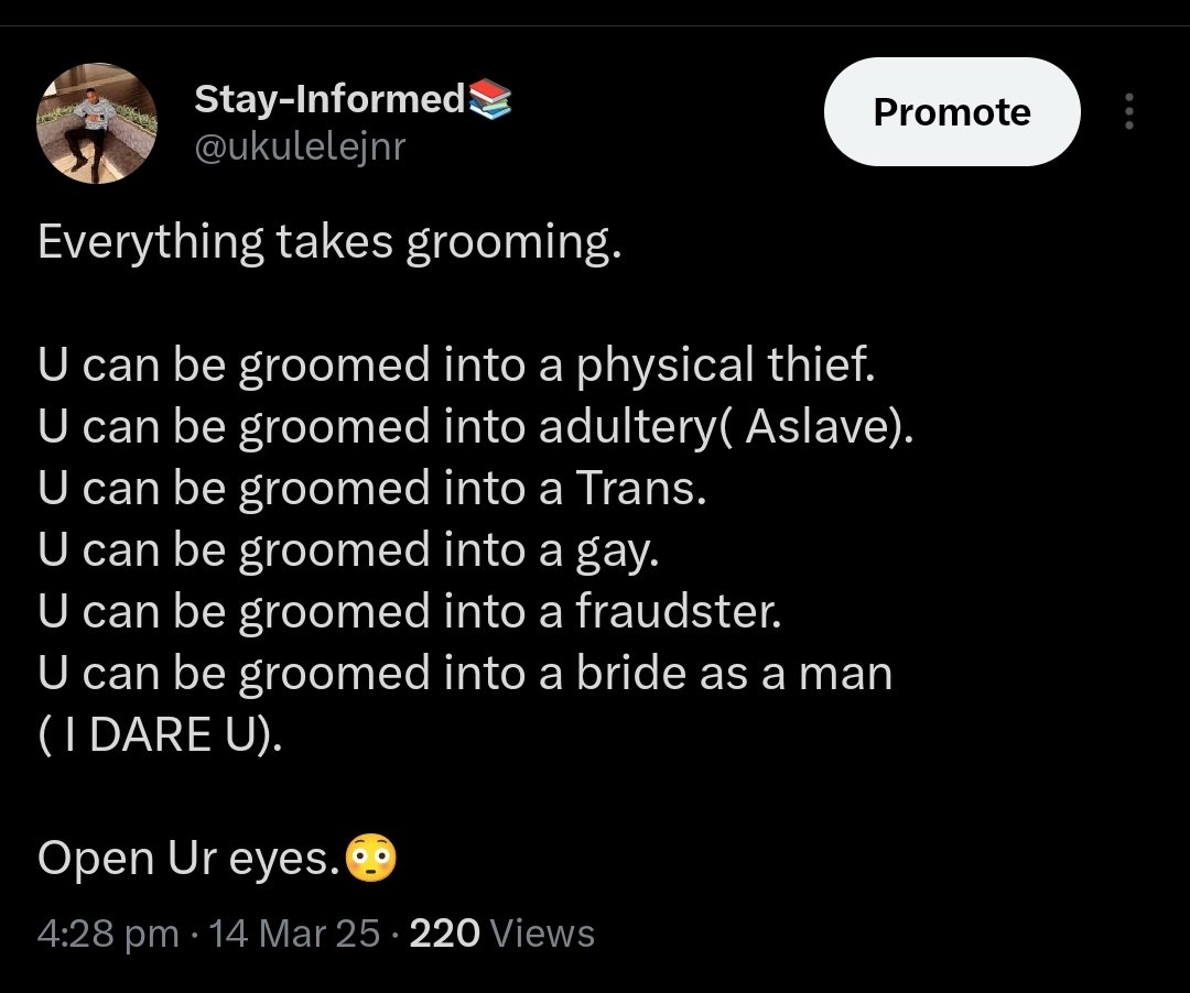 ukulelejnr's tweet photo. Mind you, it's some women out there that wants to sodomise these world on a compulsory routine.

The man might be a pussy lover but will all of a sudden started to love anal sex with fellow men and sexual organ arousement of fellow men, I'll destroy my dick instead.

#IMPACT https://t.co/bMxQqOwNEx