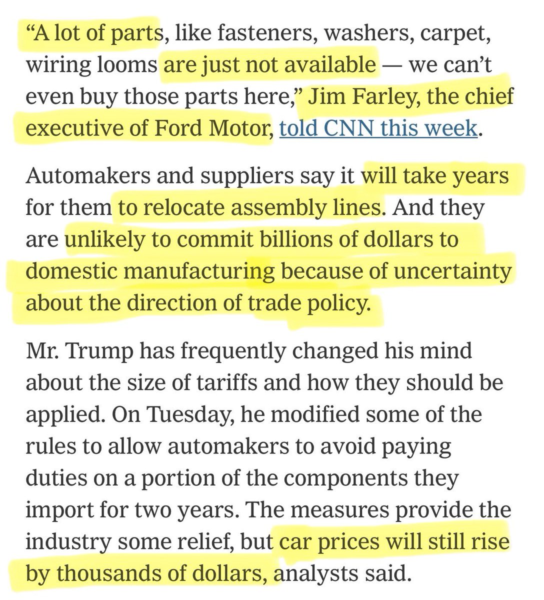 Spencer Hakimian (@spencerhakimian) on Twitter photo The CEO of Ford telling you straight up to expect massive price hikes and massive shortages. The CEO of Ford telling you straight up to expect massive price hikes and massive shortages.