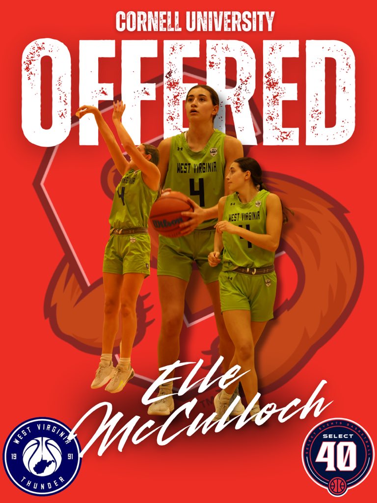 West Virginia Thunder S40 17U (Perry) (@wvthunders4017u) on Twitter photo Elle McCulloch ‘26 ( <a href="/elle_mcculloch/">Elle McCulloch</a> ) has picked up her FIRST Offer from Cornell University!
#WVThunderFam | ⚡️⚡️ Elle McCulloch ‘26 ( <a href="/elle_mcculloch/">Elle McCulloch</a> ) has picked up her FIRST Offer from Cornell University!
#WVThunderFam | ⚡️⚡️
