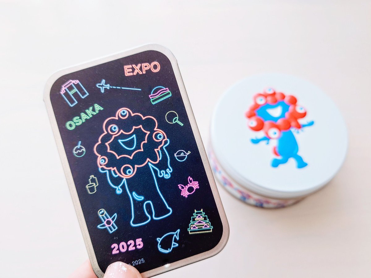 ミャクミャク様のスライド缶ケース、近所のスーパーで買えた！可愛い