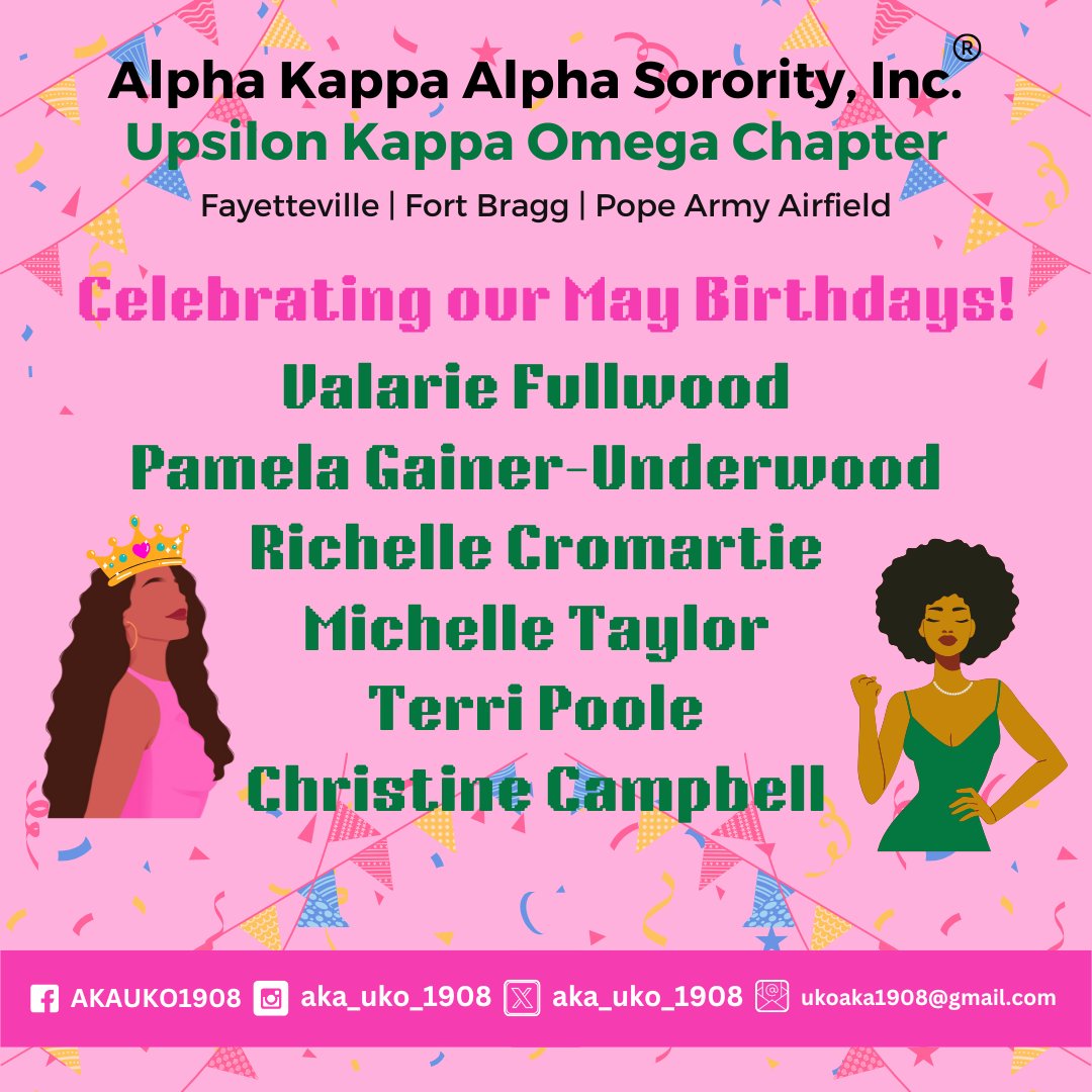 We're celebrating our sisters born in the month of May! #AKA1908 #ukoAKA1908 #HappyBirthday