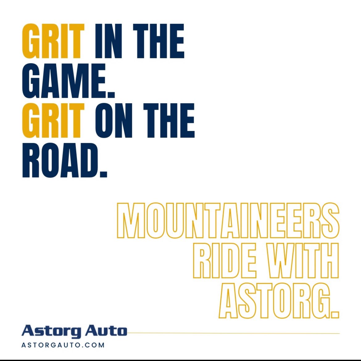 ScottyFox18's tweet image. Grit on the road. Mountaineers ride with Astorg Auto. @Astorg_Auto offers in-store pick up and the best delivery service within the United States.
To shop Astorg Auto’s inventory, visit astorgauto.com