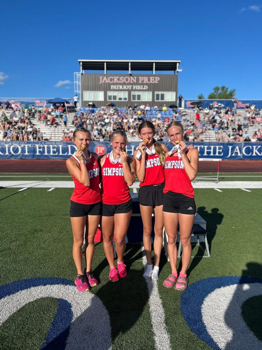 Simpson’s 4x400M Relay Team MAIS 5A State Champions Layla Warren, Maggie Shivers, Elle McNulty and Lily Overby
