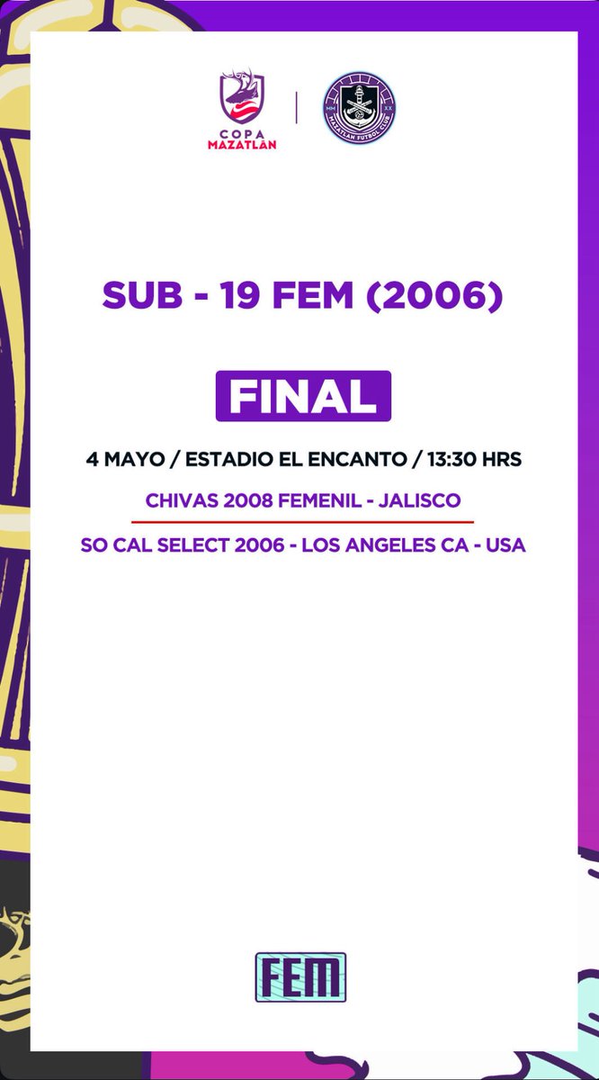 Muchas gracias <a href="/Talentofutbole2/">Talento futbolero</a> por su apoyo. Muy agradecida 🙏🏽 Y 
nos vamos a la FINAL 😮‍💨
#mediocampista #5midfielder 
#final #unidassomosmásfuertes
#sueñosymetas
#copamazatlan #5midfielder 
<a href="/ImYouthSoccer/">ECNL/GA/Recruiting/College Soccer</a>  
<a href="/ImCollegeSoccer/">College Soccer Truth ™</a>  
<a href="/PrepSoccer/">Prep Soccer ⚽️</a>  
<a href="/CSAPrepStar/">PREPSTAR</a>  
<a href="/CracksFemenil/">Cracks Femenil 💎</a>