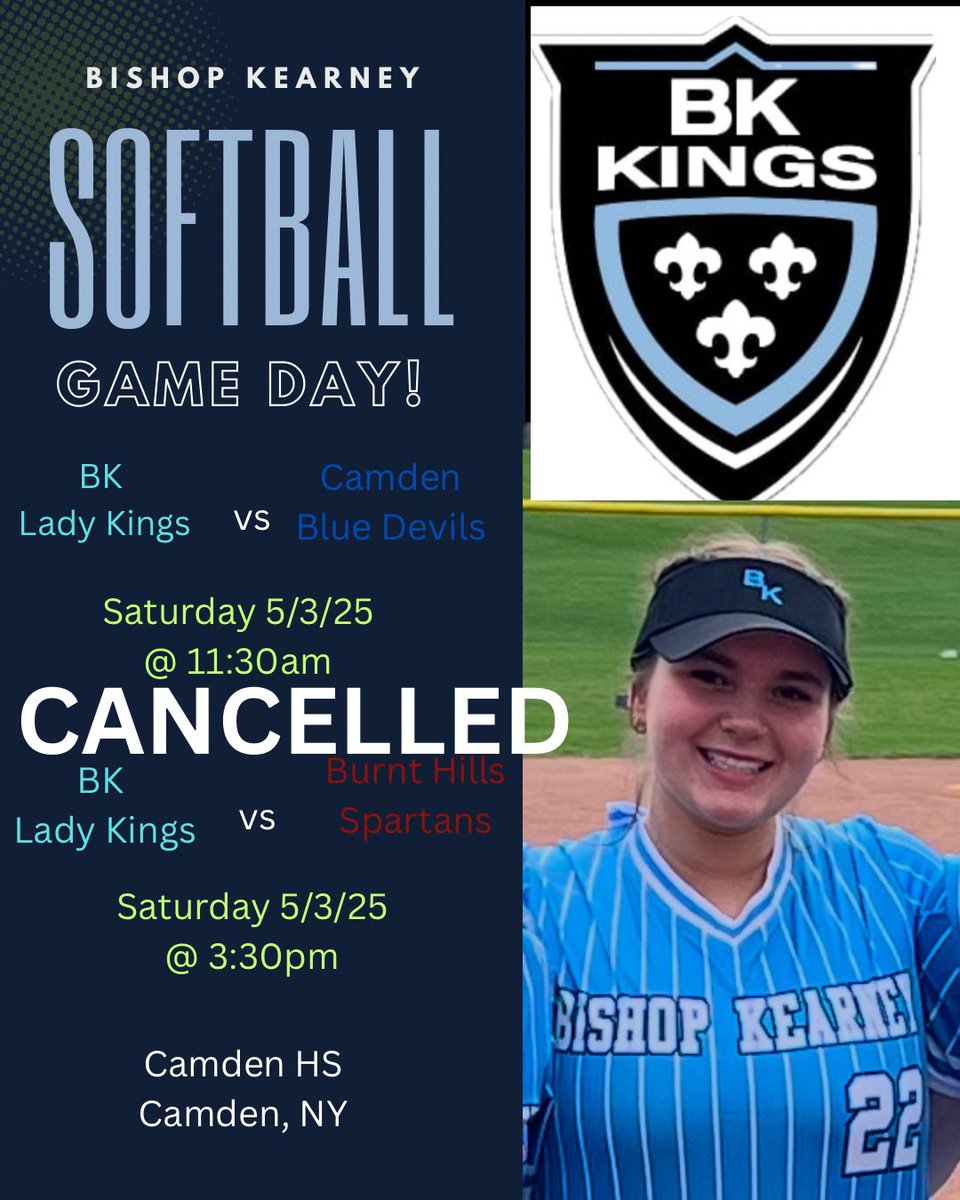Games got washed out. Come out Wednesday 5/7/25 to support your BK Lady Kings at Home against Mercy!