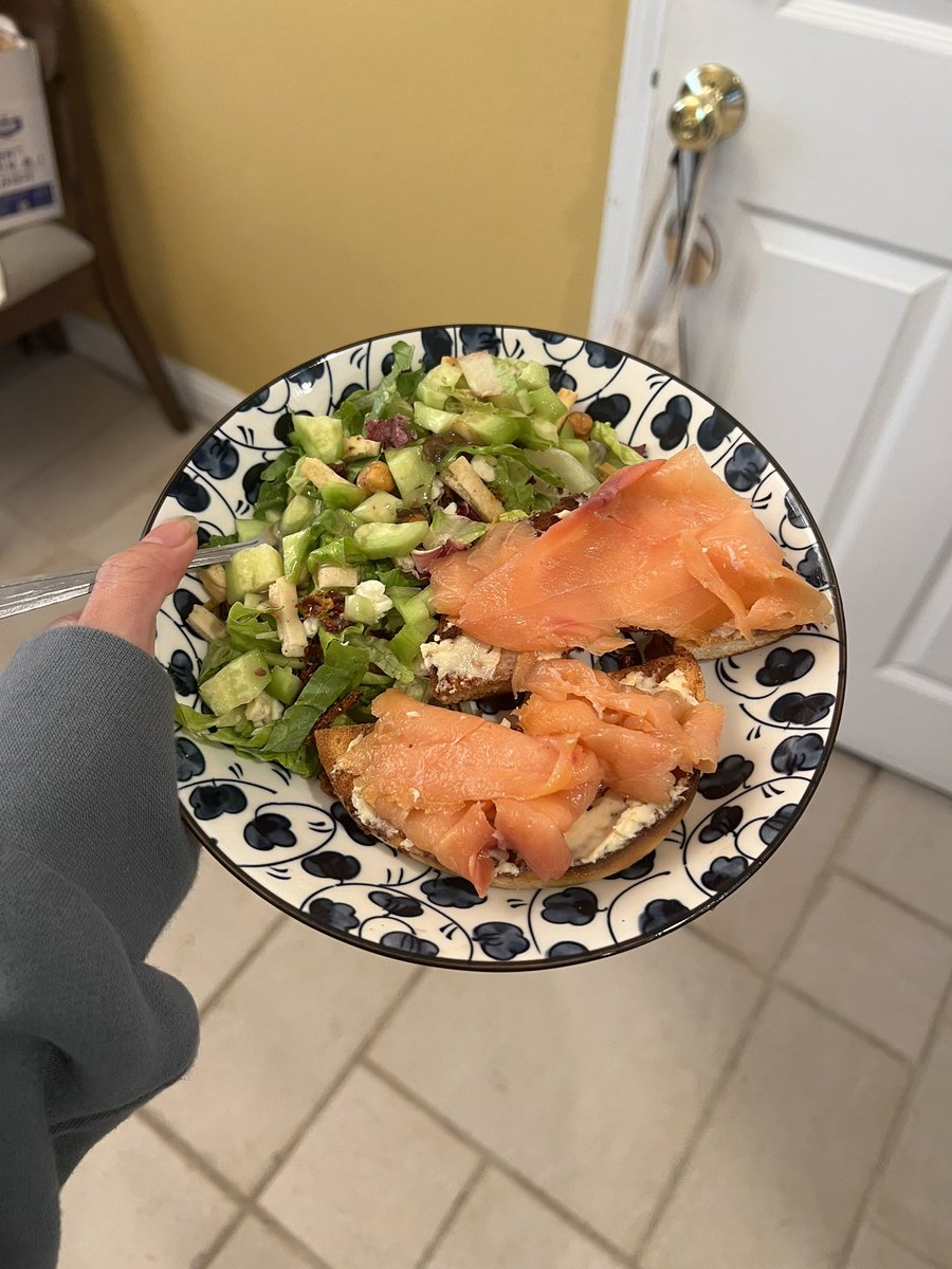 i love salad kits and bagels and smoked salmon