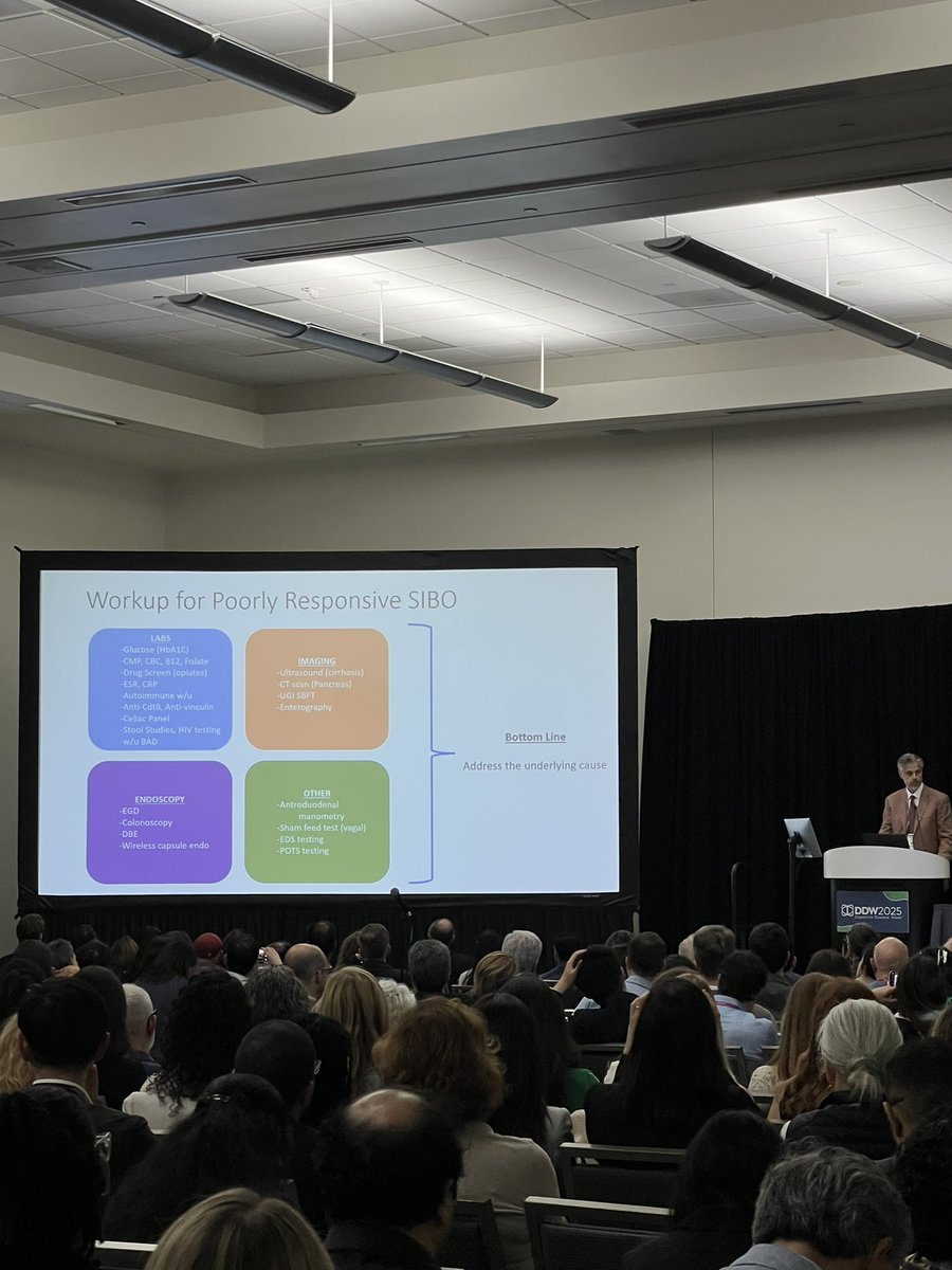 Jane Lim (@gijane_md) on Twitter photo How to manage refractory SIBO? <a href="/MarkPimentelMD/">Mark Pimentel MD</a>
💡Is it even SIBO? 🦠
💡Address the underlying cause-SIBO is a secondary process
💡Don’t be lazy, work it up! 🙌
💡Target the microtype: SIBO, IMO, ISO
💡Prokinetics to prevent relapse
💡Biofilm busters ie NAC
#DDW2025 <a href="/DDWMeeting/">Digestive Disease Week</a> How to manage refractory SIBO? <a href="/MarkPimentelMD/">Mark Pimentel MD</a>
💡Is it even SIBO? 🦠
💡Address the underlying cause-SIBO is a secondary process
💡Don’t be lazy, work it up! 🙌
💡Target the microtype: SIBO, IMO, ISO
💡Prokinetics to prevent relapse
💡Biofilm busters ie NAC
#DDW2025 <a href="/DDWMeeting/">Digestive Disease Week</a>