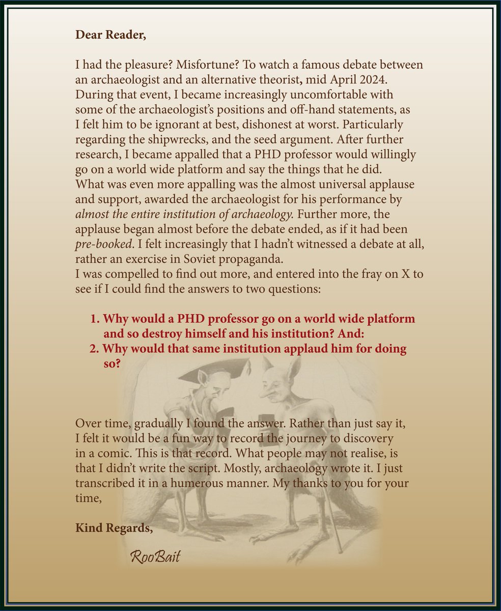 RooBait's tweet image. This is the full issue 1 of Archaeo-Noughts, including episode 5 and front and back cover. You can now read it from start to finish. I hope it makes better sense that way.
Again, special thanks to my assistant editors. I couldn't have done it without them:
@RicardoCalvrio1…