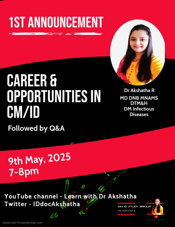📢 1st Announcement
🎯 Career &amp; Opportunities in CM/ID
📅 Date: 9th May 2025
🕖 Time: 7–8 PM
📍 Live on YouTube Channel: Learn with Dr Akshatha
💬 Session followed by an interactive Q&amp;A!
🔗 Register here: forms.gle/owCtN53UGtQmhn…
<a href="/CidsIndia/">CIDS India</a> 
<a href="/kmc_manipal/">KMC Manipal</a>