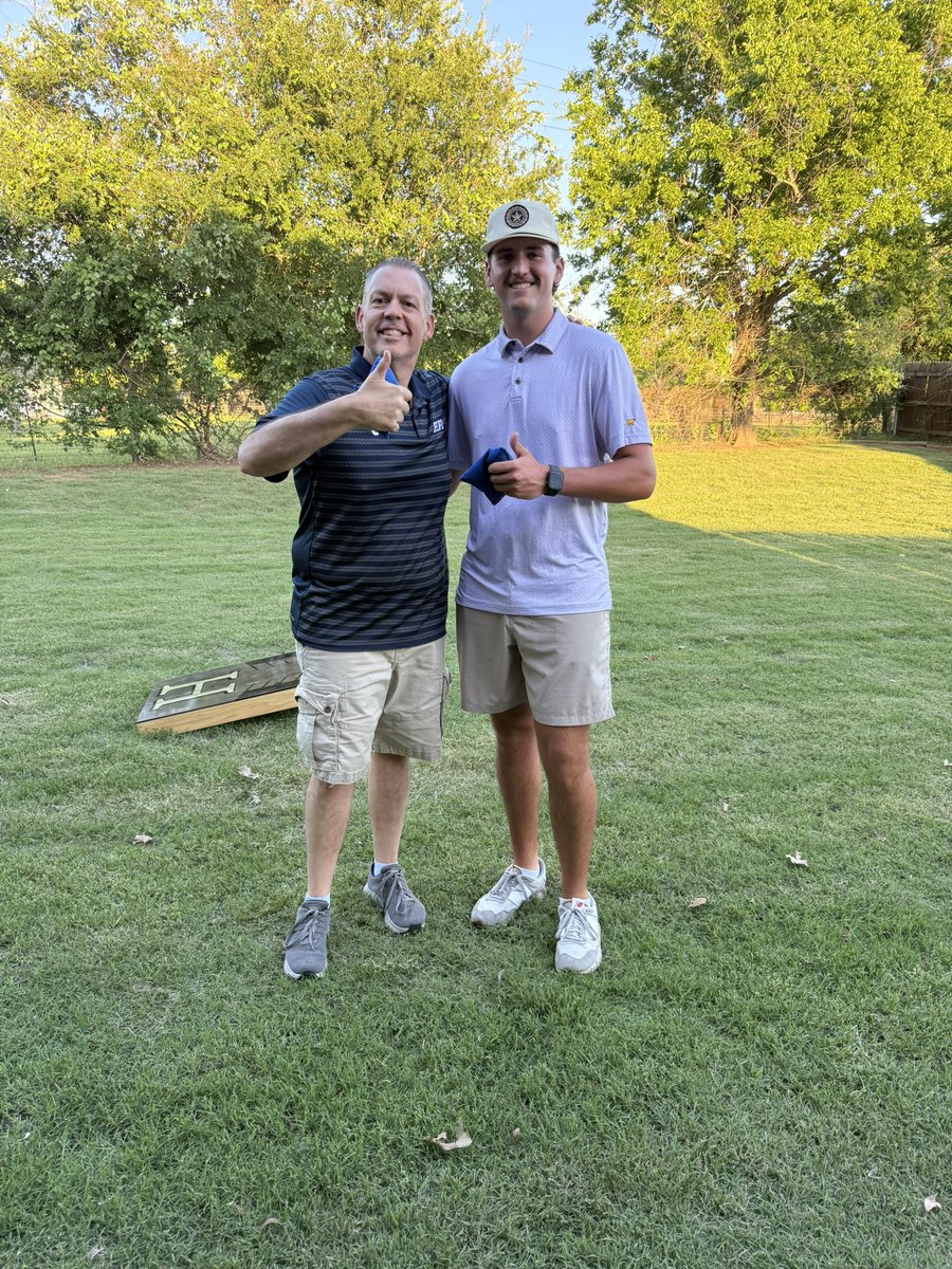 It was fun hosting the HPU men’s golf team for dinner tonight.  I lucked out picking Mason as my corn hole partner, he might have carried us!