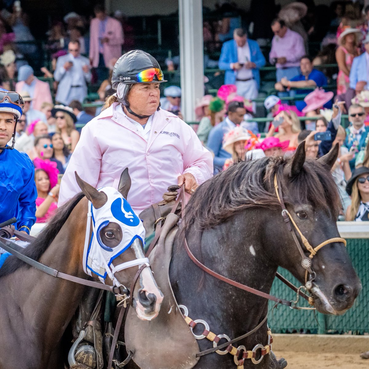 Fan favorite pony, Harley, ponied both the Oaks and Derby winners this weekend ❤️