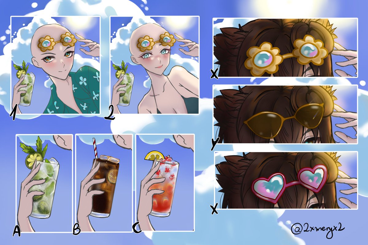 Sieemano! 🌞
Wpadłam w wakacyjny klimat i wrzuciłam nowe letnie YCH na VGen!
Drineczki, okularki, słoneczny vibe i miejsce na Wasze OC 🍹✨
Wbijajcie, jeśli chcecie coś słodkiego na lato 💕
vgen.co/2xmeryx2
#VGen #PLVtuber #Commission #VgenComm #art #YCH