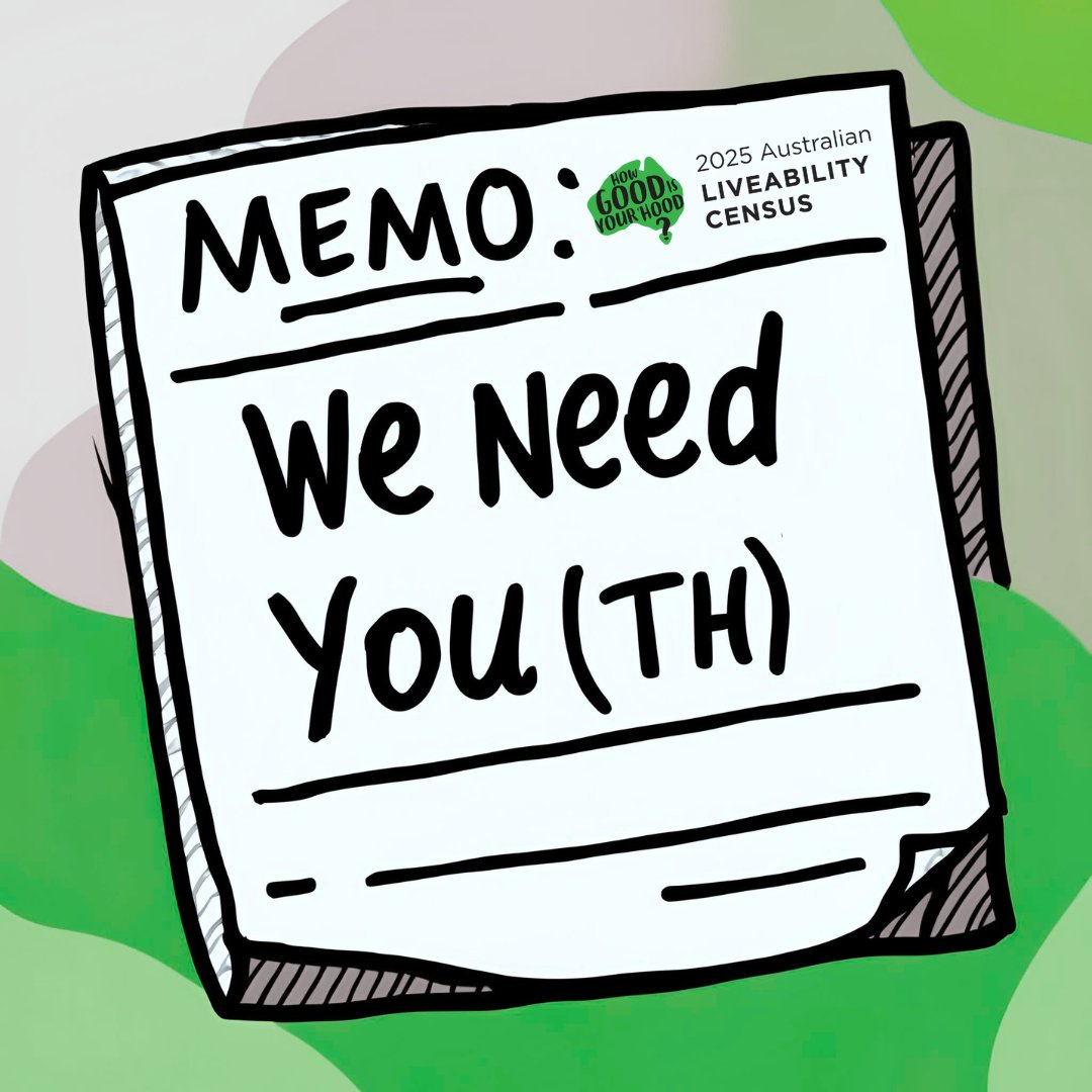 Place_Score's tweet image. Under 24? You’re the most underrepresented voice in community engagement — let’s change that.

🏡 Have your say on how Aussie places are planned &amp;amp; run.
🕒 15 mins. 🎁 $5k prize pool.

Take the 2025 Australian Liveability Census 
👉placescore.org/lc25_auyouth