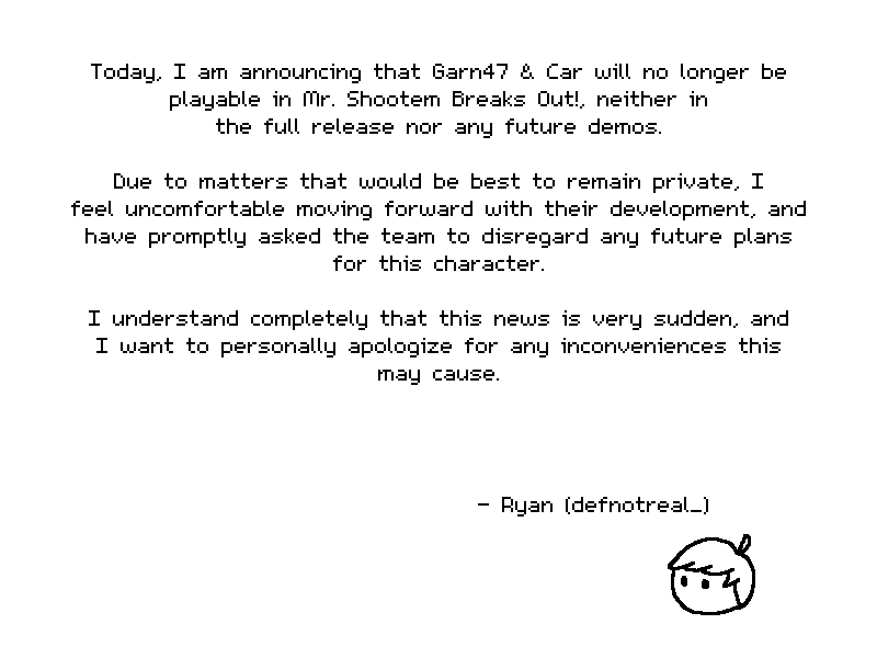 MrShootemGame's tweet photo. We have an update to share on a previously announced playable character. https://t.co/Sgmng06rC9
