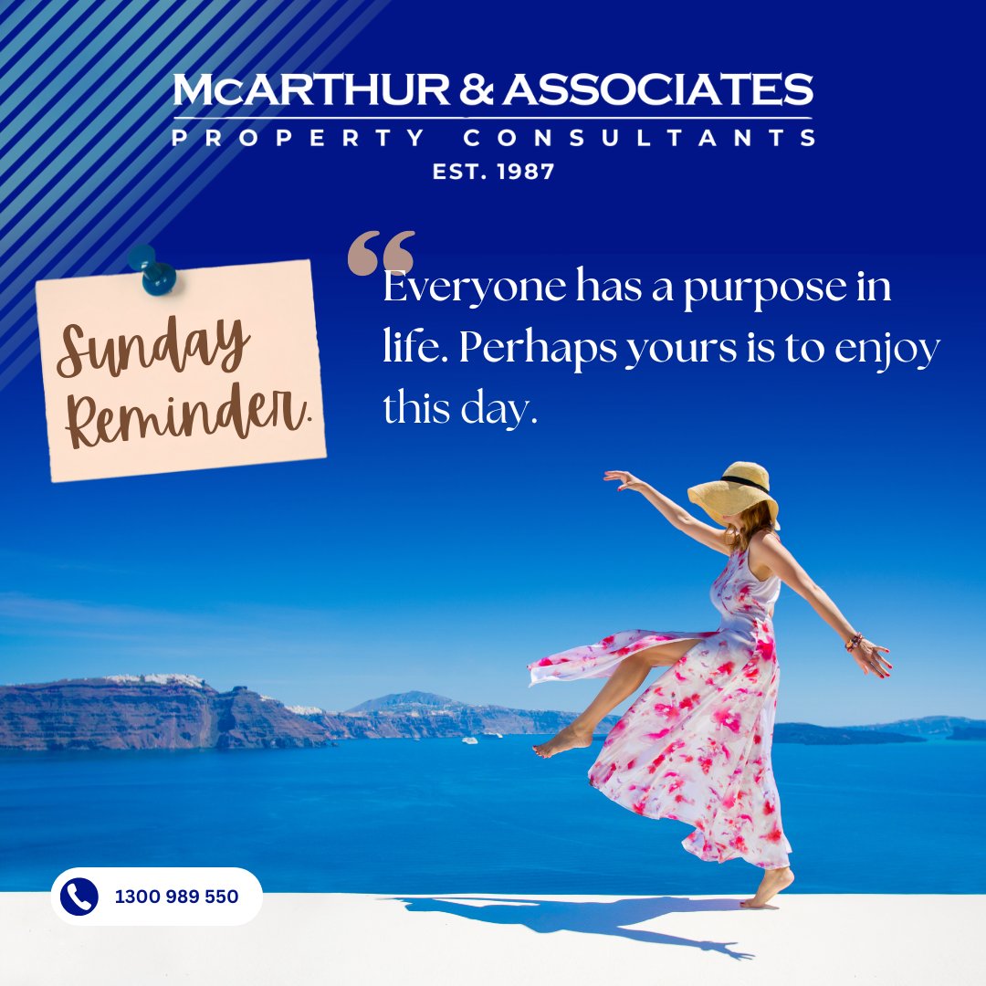 McArthur_Assoc's tweet photo. Sunday Reminder: Life’s too beautiful to stand still. 

Take a leap, embrace your purpose, and let joy guide the way.
We believe every day is a chance to step closer to your property dreams.

Call us at 1300 989 550—your dream home awaits!

#McArthurAndAssociates https://t.co/U6LJjRlZLB