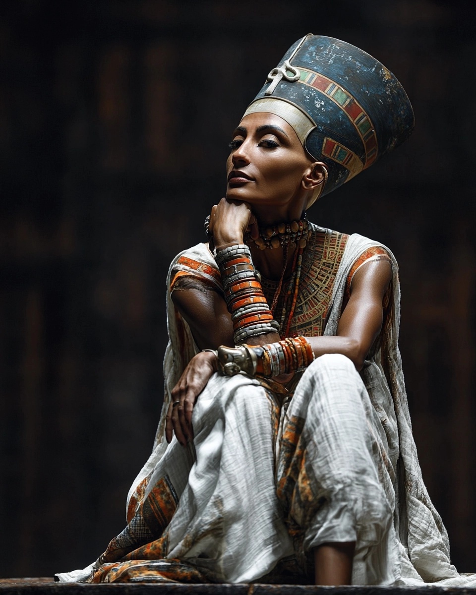 rahimrasul's tweet image. #omnireference this rocks!
#promptshare Photorealistic photograph, Egyptian Nefertiti, sitting on the throne, ancient Egypt --ar 4:5 --profile gh39zf2 mgezc26 --ow 330 --stylize 350