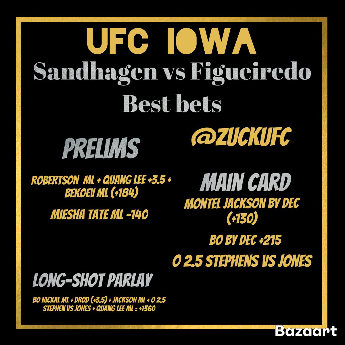 Forgot to post god damn it…

Saturdays in Scottsdale little to active 

#UFCDesMoines #ufcpicks #ufcparlays #ufcbets #bestbets