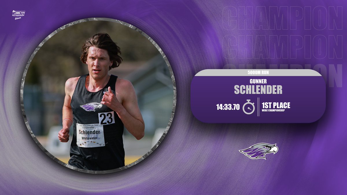 UWWAthletics's tweet image. CROWN RECLAIMED! @uwwtf Gunner Schlender takes first in the Men's 5000m, repeating his achievement from 2023!