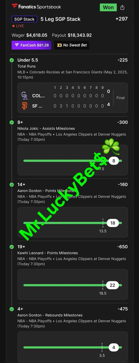 Mr.LuckyBet$ (@mrluckybets) on Twitter photo ✅️ 3rd quarter cashhhh...too EZ...told ya'll that this was a lock 🔐 and that I was making 18k today 🤑🎯💲💵💰💸
$100 giveaway winner is <a href="/Jgood966/">Jeremy B. Goodman</a> ...congrats, drop me your cashapp
Let's gooooo!!! ☘️ ✅️ 3rd quarter cashhhh...too EZ...told ya'll that this was a lock 🔐 and that I was making 18k today 🤑🎯💲💵💰💸
$100 giveaway winner is <a href="/Jgood966/">Jeremy B. Goodman</a> ...congrats, drop me your cashapp
Let's gooooo!!! ☘️