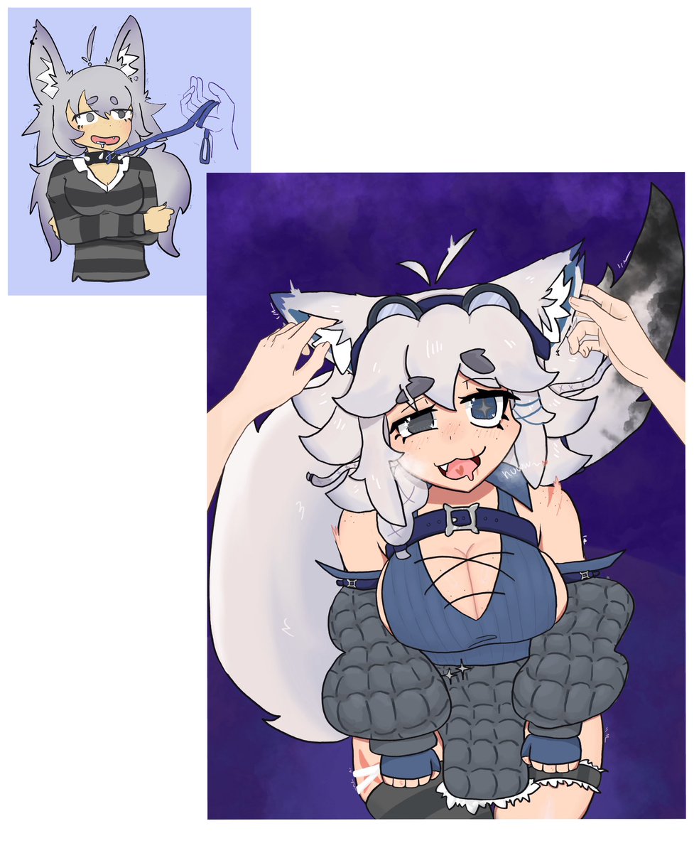 2 years ago vs now booda being sus
(ﾟ∀ﾟ)
I think there’s a small improvement in my art skills right  ? 
#VTuber #artist