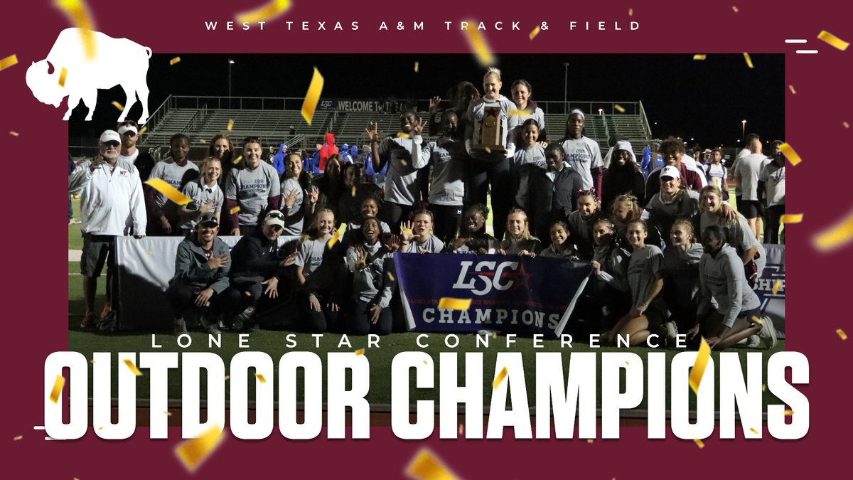 WTAMU TrackXC (@wtamu_xctf) on Twitter photo The Lady Buffs score 277.50 points to win their 5⃣th straight <a href="/LoneStarConf/">Lone Star Conference</a> Outdoor Track & Field Championship!
#BuffNation | #LSCotf The Lady Buffs score 277.50 points to win their 5⃣th straight <a href="/LoneStarConf/">Lone Star Conference</a> Outdoor Track & Field Championship!
#BuffNation | #LSCotf