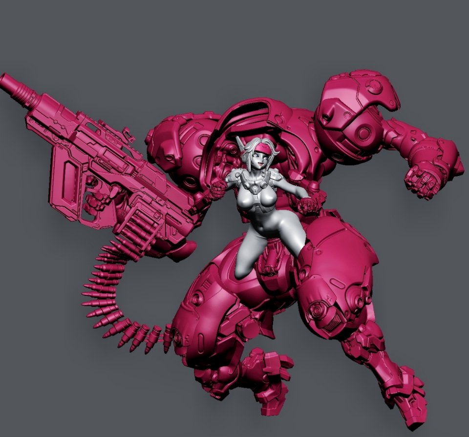 1927822LE's tweet image. 最近的新作品 参考士郎正宗设计风格的动力装甲少女