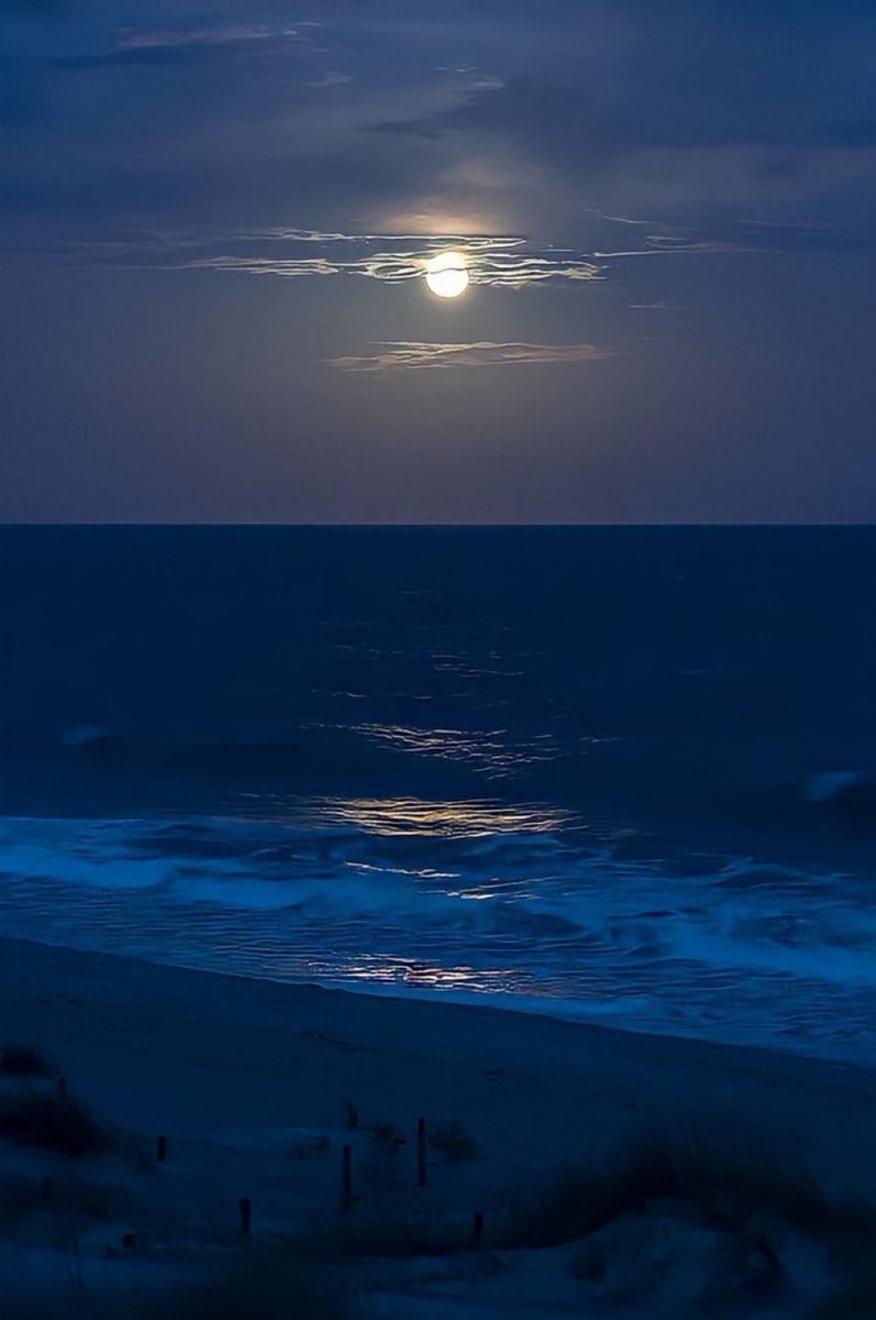 moon and sea