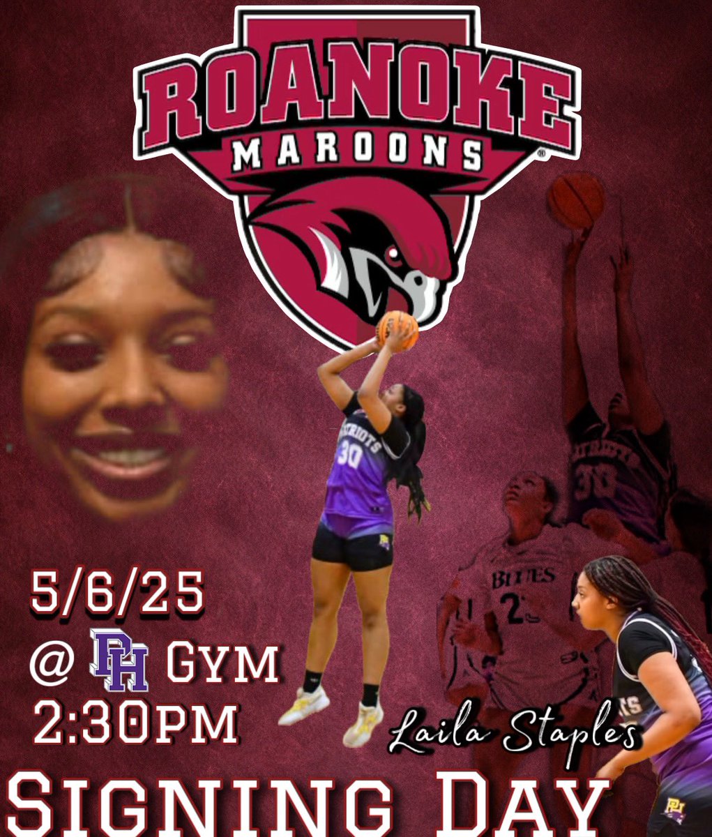 Laila Staples (@lailas2025) on Twitter photo I am honored to announce my official Signing Day will take place on Tuesday, May 6th at 2:30.This would not be possible without the support of my family, coaches, and teammates. I appreciate you all! <a href="/Phgirlsbball21/">Patrick Henry High School girls basketball</a> I am honored to announce my official Signing Day will take place on Tuesday, May 6th at 2:30.This would not be possible without the support of my family, coaches, and teammates. I appreciate you all! <a href="/Phgirlsbball21/">Patrick Henry High School girls basketball</a>