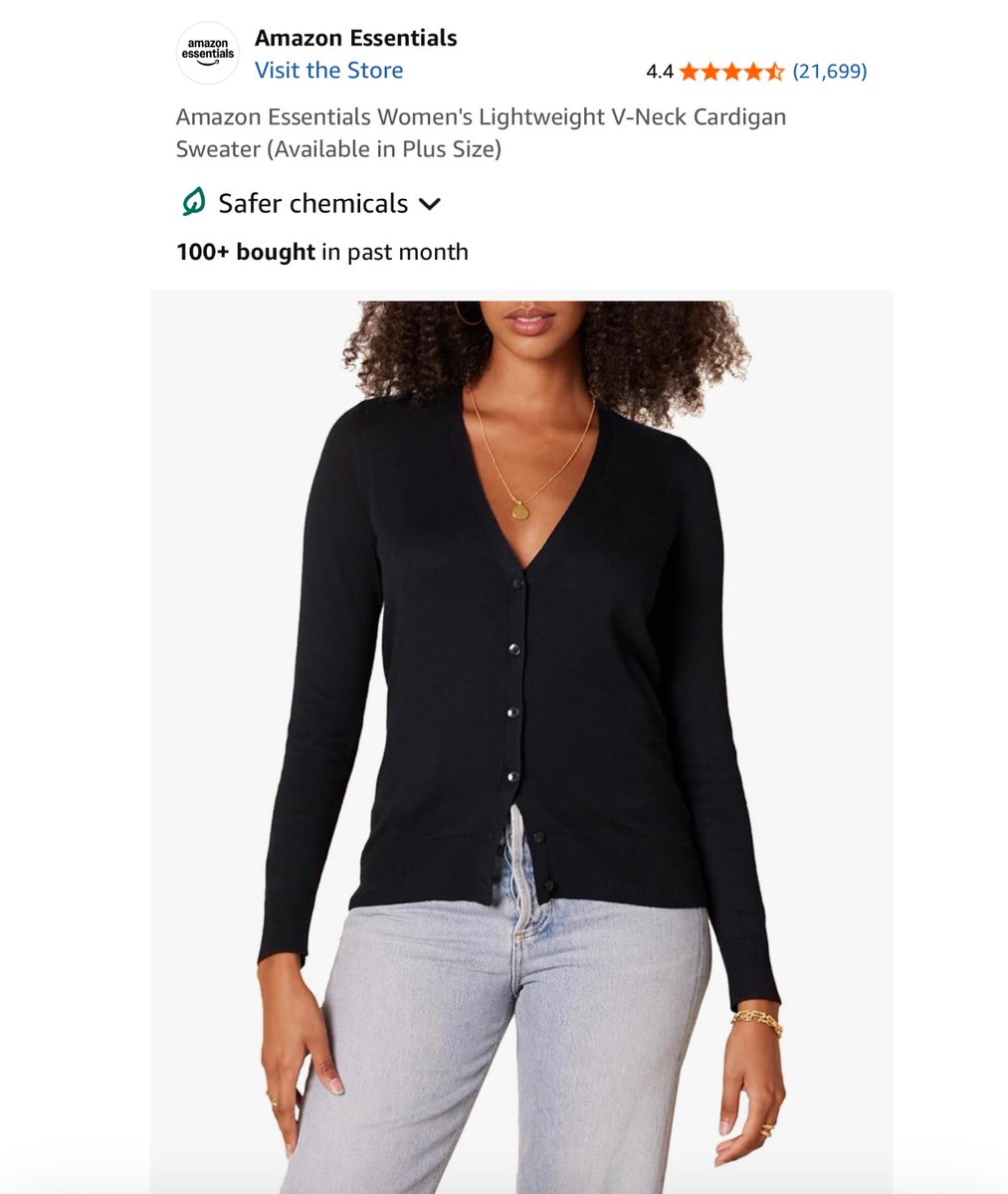 jordan_mais's tweet image. Stay stylish and cozy with the Amazon Essentials Women's V-Neck Cardigan, available in plus sizes! 🍂🖤 Perfect for any outfit. Find yours now: [amzn.to/4k5Ov6I]() #FashionEssentials #AmazonFind#eranscommision