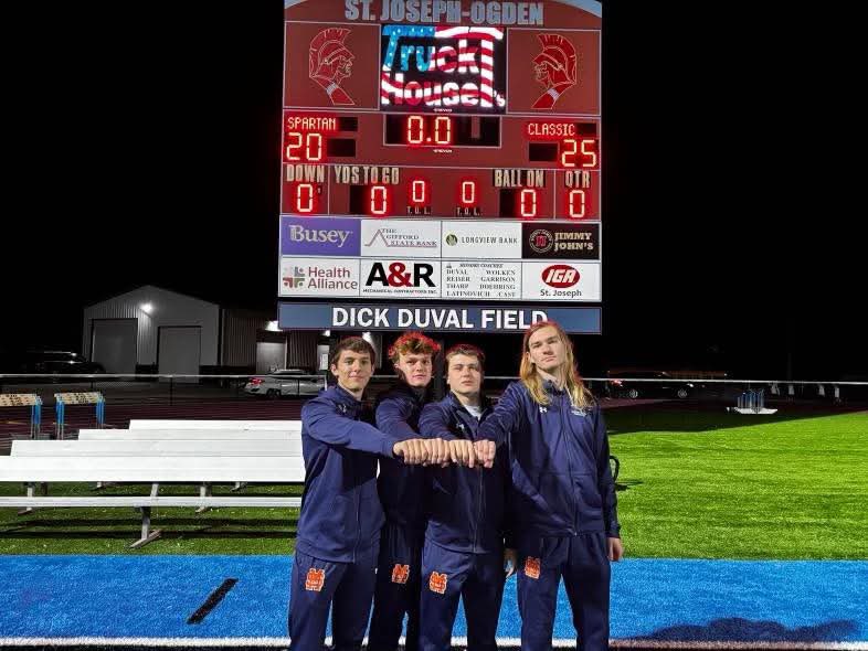 Congratulations to our boys’ 4x100 Relay team who broke the MSHS school record on Friday night with a time of 42.82.

Travis Hoffman, Steffen Kellner, Wade Manuel, and Dylan Smith.

 <a href="/mshsathletics/">M-SHS Athletics</a> <a href="/WadeManuel8/">Wade Manuel</a>