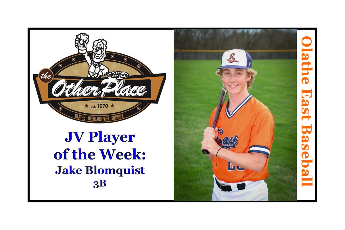 Rain also fell on JV's plans for week 5, but Jake Blomquist brought the thunder in their game.  He was flashing leather at 3B with two highlight reel plays and also had a double at the plate.  Congratulations Jake, you are the The Other Place JV Player of the Week!