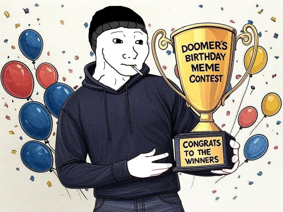 🏆 Doomer Birthday Meme Contest Winners 🏆

The results are in, and y’all did not disappoint! 🔥 

After much doomliberation, we’ve selected FIVE winners who truly captured the spirit of the void:

🏆 <a href="/olanbhele/">OLAN BHELE</a>
🏆 <a href="/chrisscryptt/">Chris Crypto</a>
🏆 <a href="/jeff30377/">OSKI THE CREATOR</a>
🏆 @kimdunk77
🏆 <a href="/ManOfCrypto__/">Crypto Man</a>