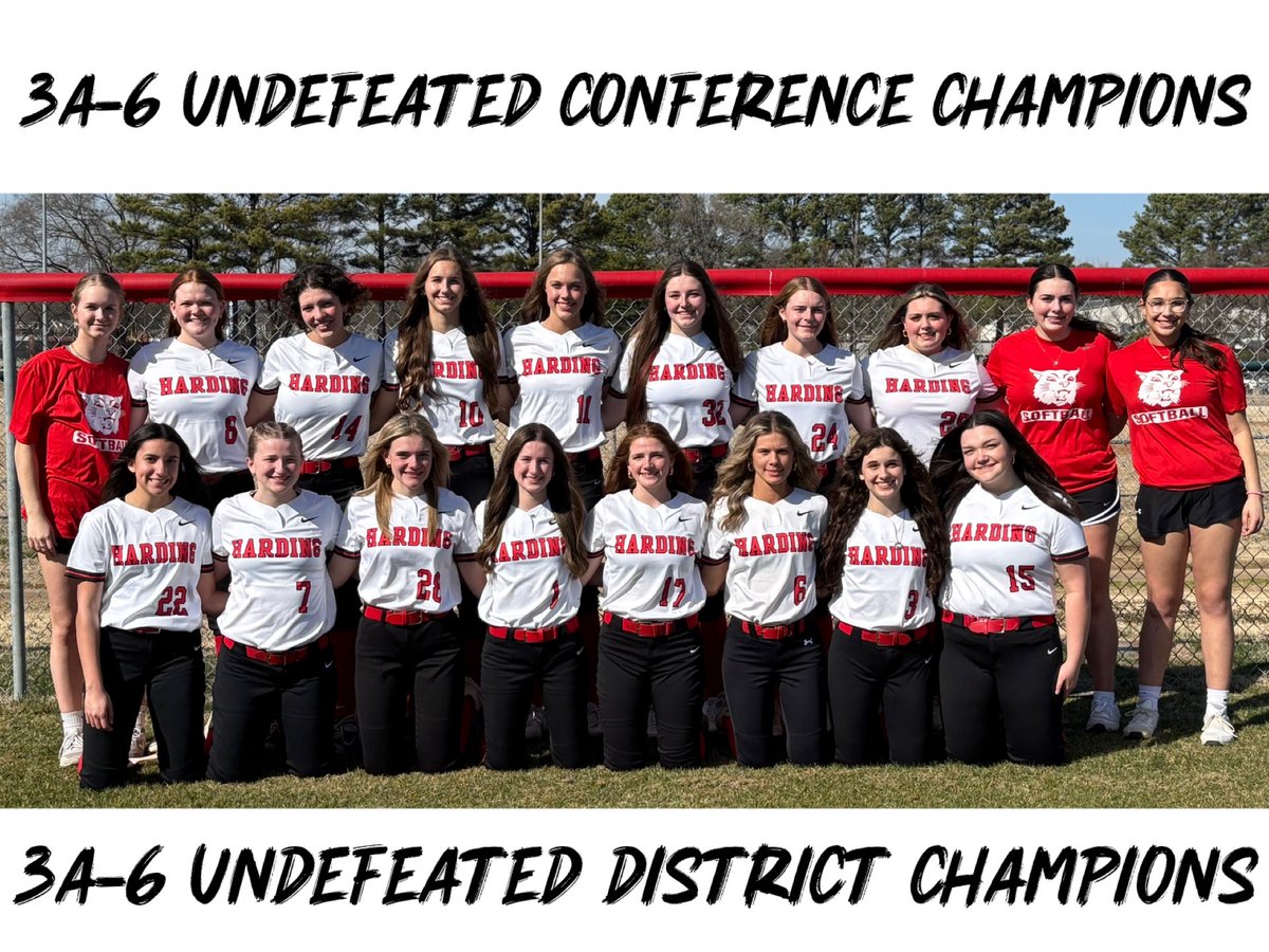 I am so proud of my team! We are 3A-6 Undefeated conference and district champions. Next up regional tournament! <a href="/ChelseaEFarmer/">Chelsea Farmer</a>
<a href="/UTM_DFarmer/">UTM_DFarmer</a> <a href="/maddiebowlds/">maddie✨</a> <a href="/TopGun07AR1/">Top Gun 07 AR</a> <a href="/CoachFrancis_HU/">Will Francis</a> <a href="/k_sutherlandAR/">Kyle Sutherland</a> <a href="/SBLiveARK/">Arkansas High School On SI</a> <a href="/AllArkansasPrep/">All Arkansas Preps</a> <a href="/ExtraInningSB/">EXTRA INNING SOFTBALL</a> <a href="/the1nss/">The Natural State Sports Network</a> <a href="/ArkSportsNet/">ArkansasSports.Net</a>