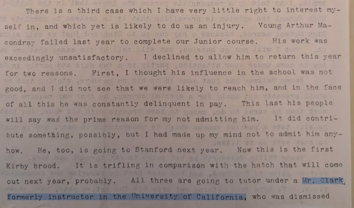 p_e_t_e_r_s_e_n's tweet image. What college test prep looked like in 1897: getting tutored six-days a week by a former Berkeley faculty member who had been fired for "drunkenness."
