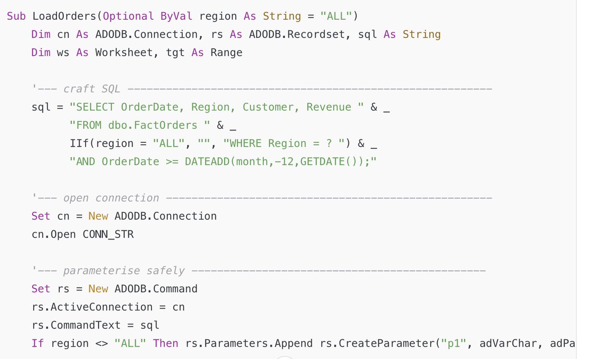 This is a GPT mockup.
Younger zoomers might not know back in the day before power bi, many businesses would write sql queries in *excel* using visual basic.
In truth, it was incredibly impressive for what it was at the time, but thinking about it now makes my head hurt.
No git.