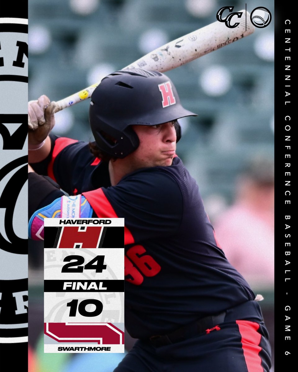 CentennialConf's tweet image. BASE | CC TOURNAMENT 

GAME 6: #3 @HCFords_BSB d. #2 Swarthmore, 24-10

The Fords advance to the #CCbase championship round for the first time since 2019 and will face top-seeded Johns Hopkins. 

#CentConf #CCbase #d3base