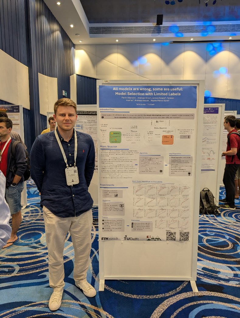 Happening now at <a href="/aistats_conf/">AISTATS Conference</a>, our paper at the poster session now with <a href="/pokanovic/">Patrik Okanovic</a> presenting:

"All models are wrong, some are useful: Model Selection with Limited Labels"