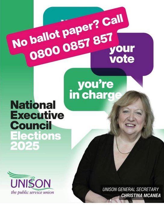 UNISON NEC elections now on :- Check your post and vote...