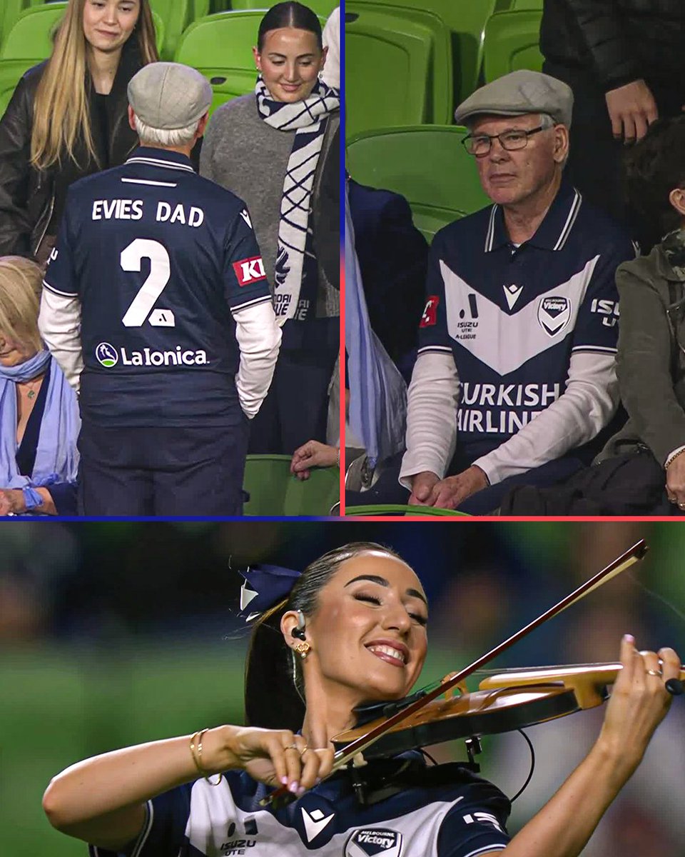 How sweet 🥺 

Evangeline Victoria’s dad has a personalised <a href="/gomvfc/">Melbourne Victory</a>  kit with ‘Evie’s dad’ on the back.

The proudest man in the stadium as his daughter did her thing at half-time! 🎻