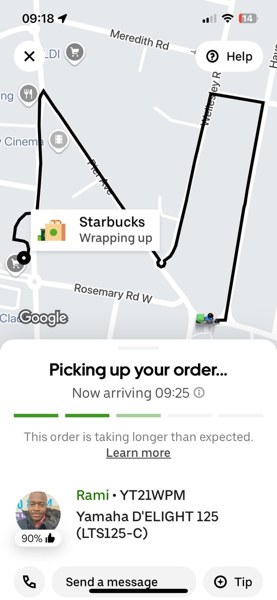 BloatDM's tweet photo. @Uber_Support I ordered coffees at at 8:30, it’s been 50 minutes https://t.co/OBYOgLCBwh