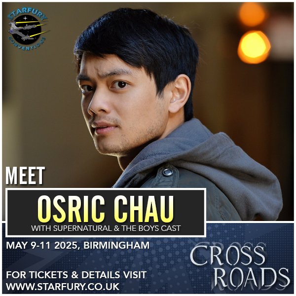 Next weekend, meet <a href="/OsricChau/">Osric</a> at #CrossRoads10 by <a href="/starfuryevents/">Starfury Conventions</a> in #Birmingham, #UK.

Further info here: dmjconsultancy.co.uk/upcoming-event…

#OsricChau
#Supernatural #DirkGently #Arrowverse #NancyDrew #AvatarTheLastAirbender #StarTrekDiscovery