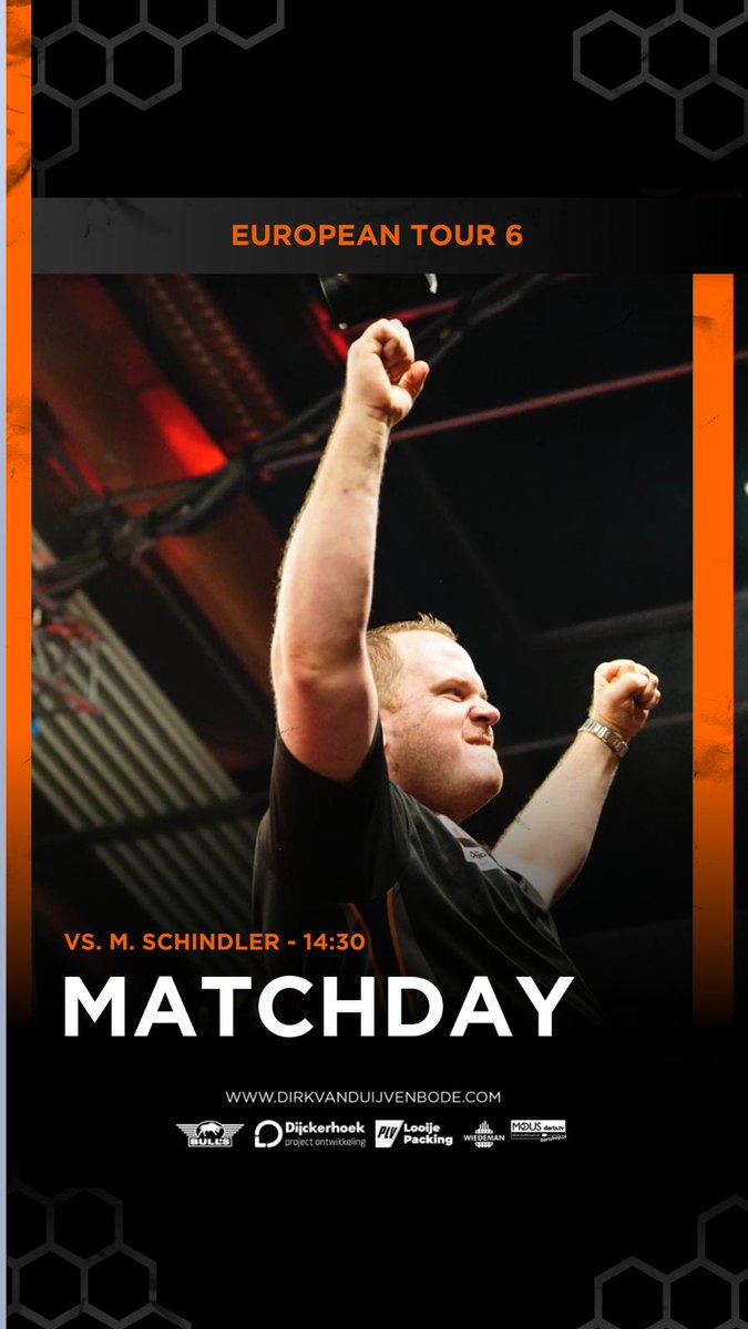 Dirk van Duijvenbode (@duivee) on Twitter photo Big win for me last night against Michael, and I'm ready to take on Martin Schindler this afternoon πͺπ»
See you there! ππ³π±
<a href="/ModusDarts180/">MODUS Sports</a> <a href="/BullsDartsNL/">Bull's Darts NL</a> Looije Packing
Wiedeman
Dijckerhoek Big win for me last night against Michael, and I'm ready to take on Martin Schindler this afternoon πͺπ»
See you there! ππ³π±
<a href="/ModusDarts180/">MODUS Sports</a> <a href="/BullsDartsNL/">Bull's Darts NL</a> Looije Packing
Wiedeman
Dijckerhoek
